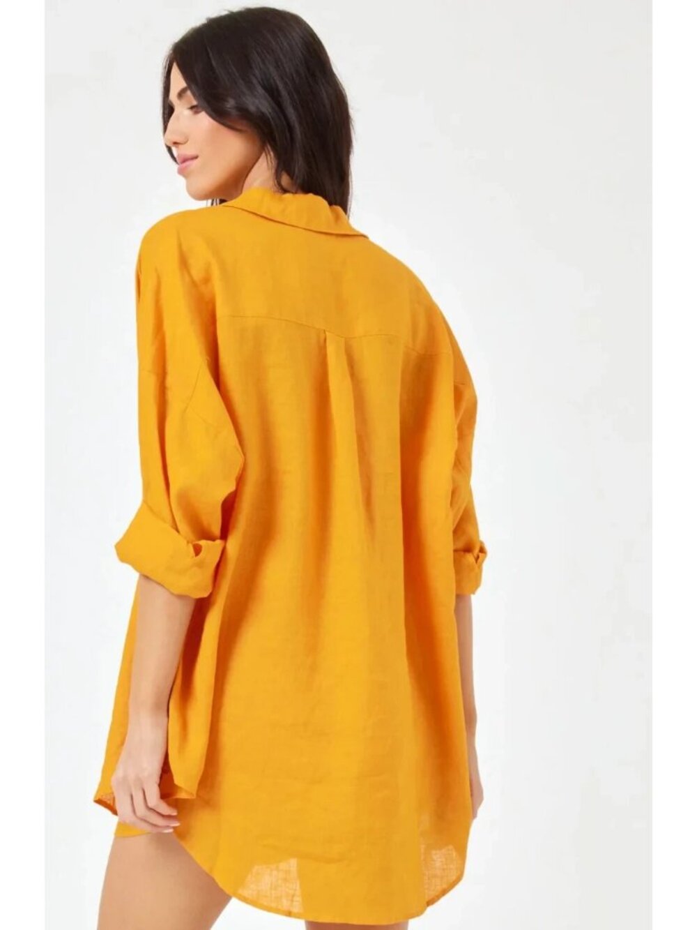 L*Space Women Size M/L Oversize Rio Button Front Linen Cover Up Shirt Tunic NEW - Picture 2 of 2